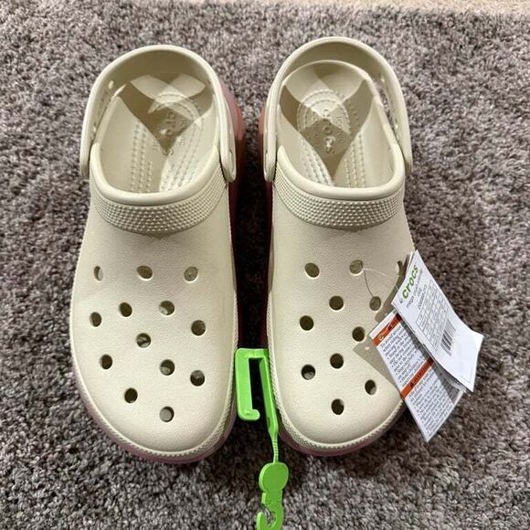 NEW CROCS UNISEX MEGA‎ CRUSH COLOR DIP CLOG 208988 Bone/Multi US W 10 M 8 - Picture 9 of 10